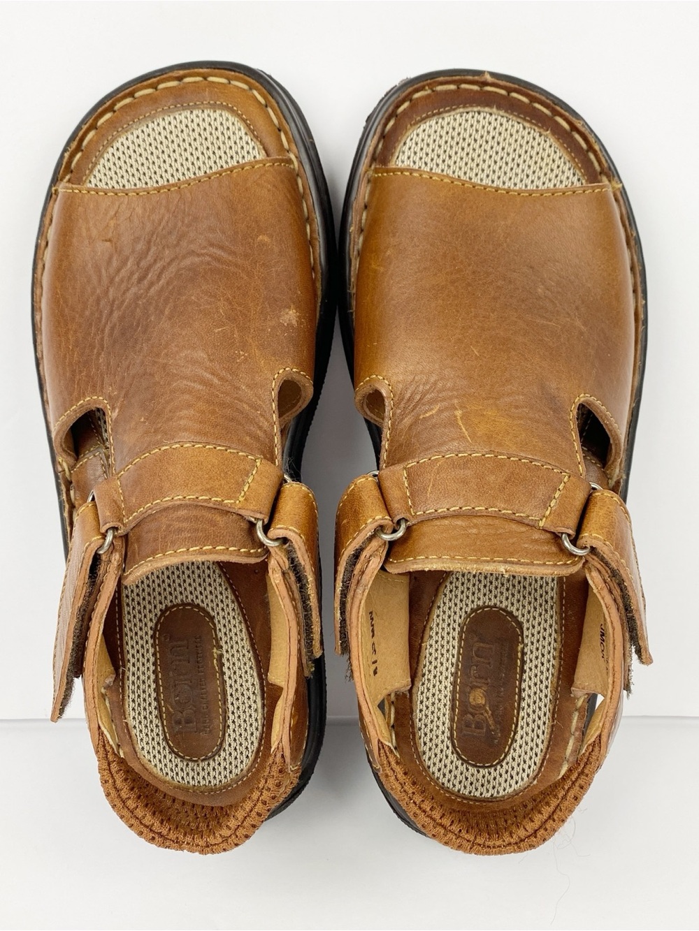 Born Brown Leather Open-Toe Sandals - Picture 4 of 11